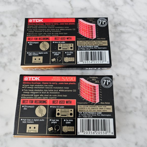 TDK SA90 Blank Cassette Tapes 90min High Bias Type II Super Avilyn - Picture 2 of 4